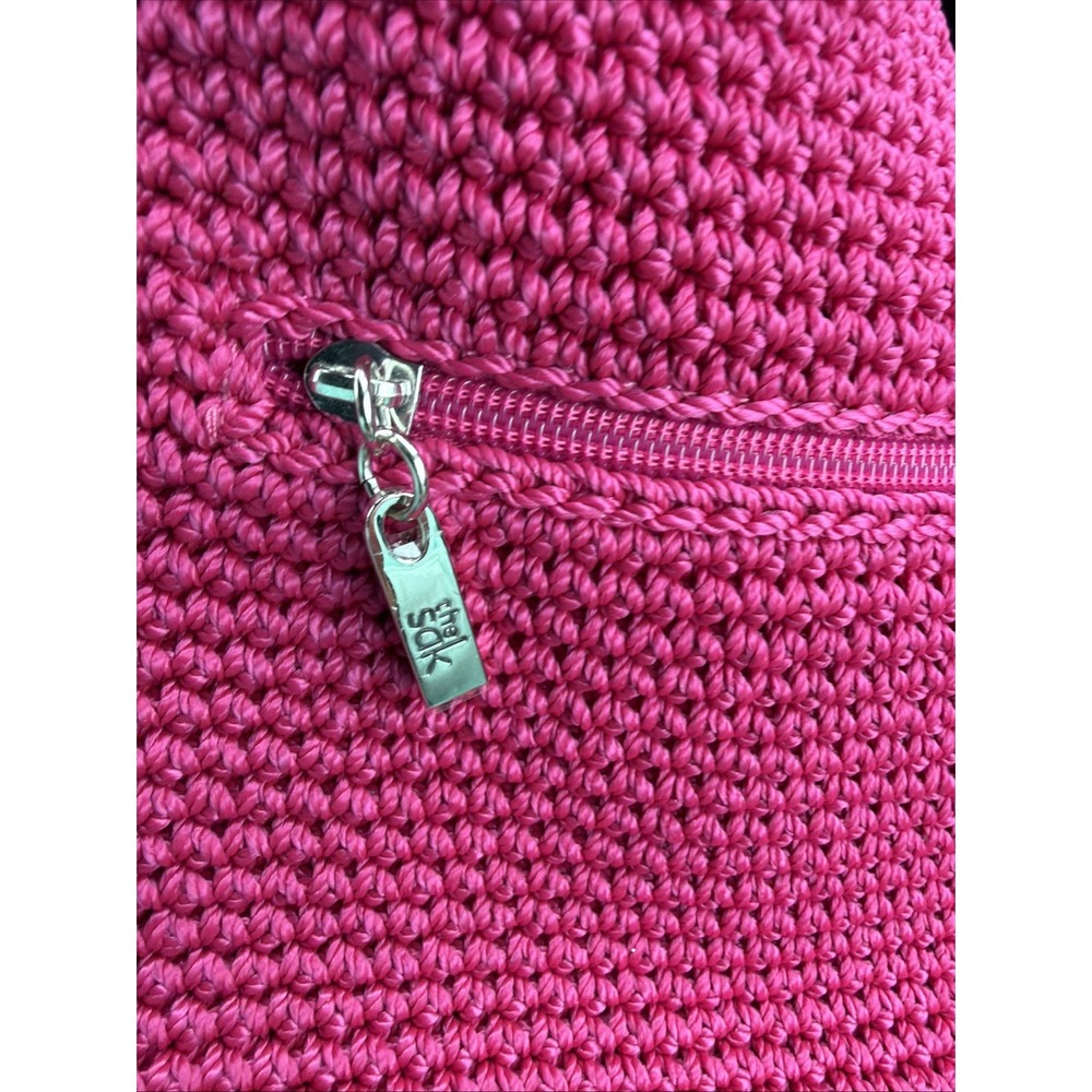 Shoulder Bag Womens The Sak Pink Pinkberry Crochet Craze 108941 Zip Boho Charm - Picture 8 of 9